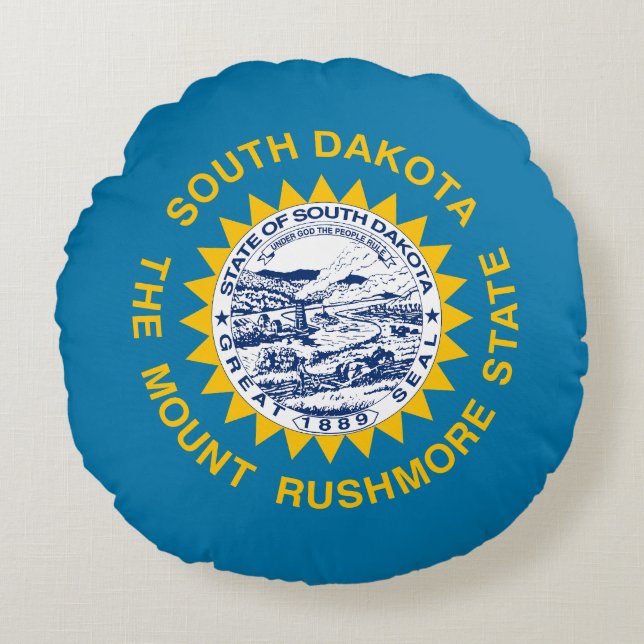South Dakota State Flag Round Pillow (Front)
