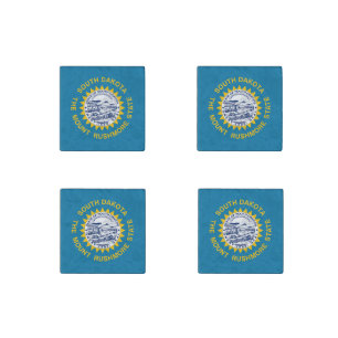 South Dakota State Flag Stone Magnet