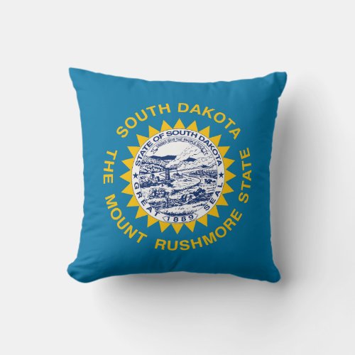 South Dakota State Flag Throw Pillow