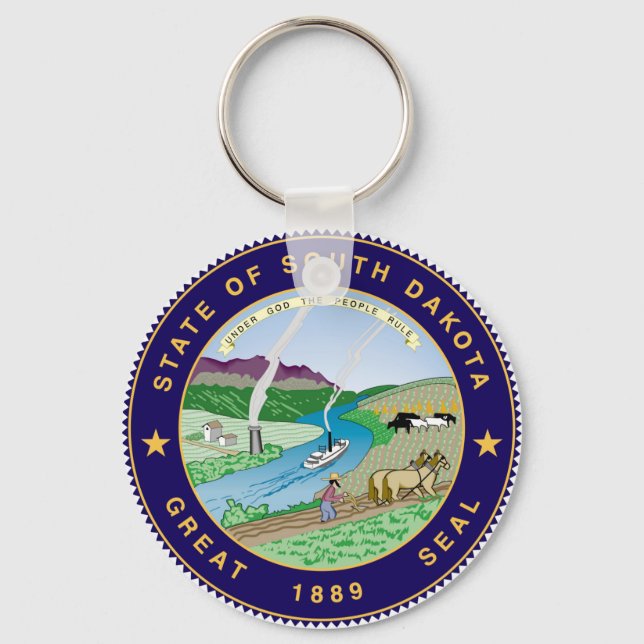 south dakota state flag united america republic sy keychain (Front)