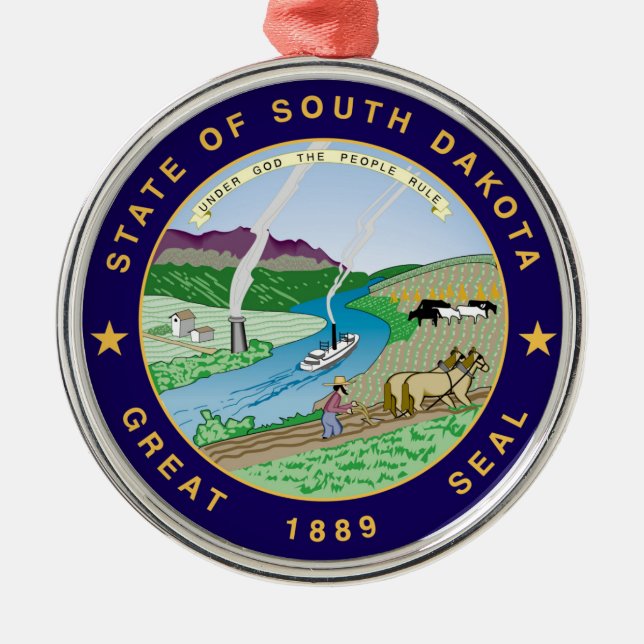 south dakota state flag united america republic sy metal ornament (Front)