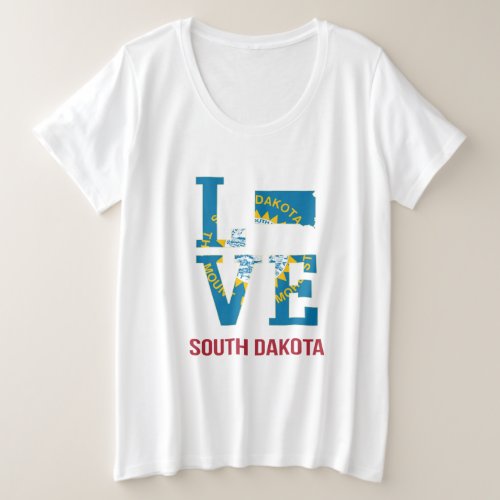 South Dakota State Love USA Plus Size T_Shirt