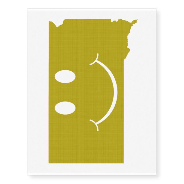South Dakota State Shape Smiley Face Temporary Tattoos (Front)