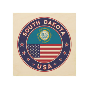 South Dakota sticker, phone case, tote bag Wood Wall Art