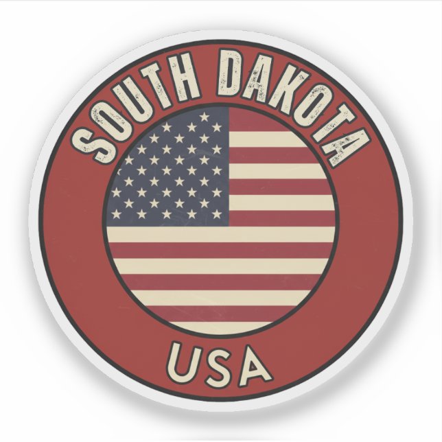 South Dakota United States of America Sticker (Front)