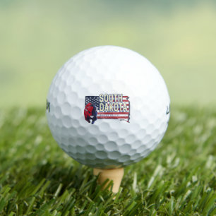 South Dakota United States Retro State Map Vintage Golf Balls