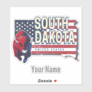 South Dakota United States Retro State Map Vintage Sticker