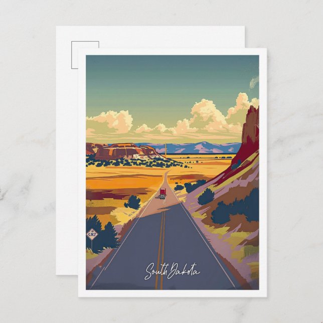 South Dakota United States Vintage Travel Postcard (Front/Back)