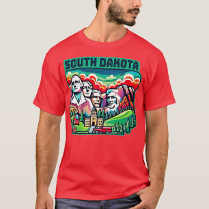 South Dakota USA Landmarks Skyline Mount Rushmore  T-Shirt