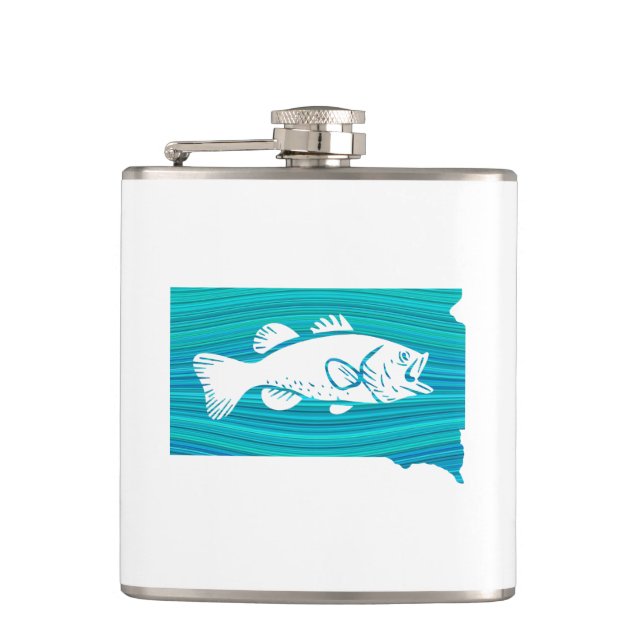 South Dakota Wave Fishing Flask (Front)
