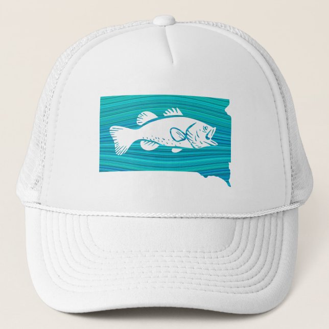 South Dakota Wave Fishing Trucker Hat (Front)
