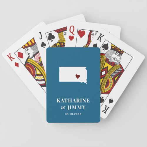 South Dakota Wedding Favor Deck of Cards Map Poker Cards