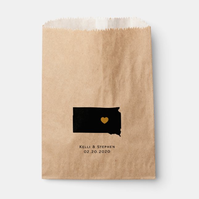 South Dakota Wedding Favor Treat Sacks, Gift Bags (Front)