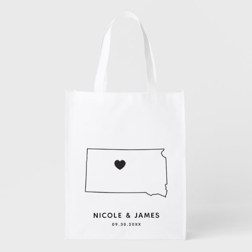 South Dakota Wedding Welcome Bag Map Tote