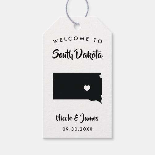 South Dakota Wedding Welcome Bag Tags Map Gift Tags