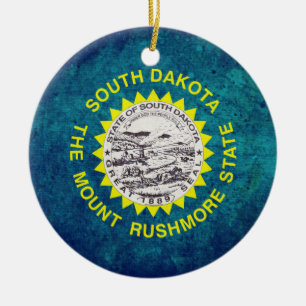 South Dakotan Flag Ceramic Ornament