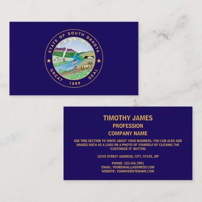 South Dakotan Seal, Seal of South Dakota Business Card (Front/Back)
