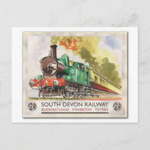 South Devon Railway Vintage Travel Postcard