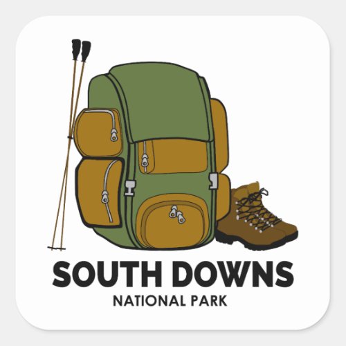 South Downs National Park Backpack Square Sticker