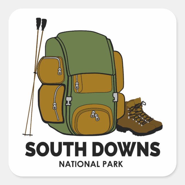 South Downs National Park Backpack Square Sticker (Front)