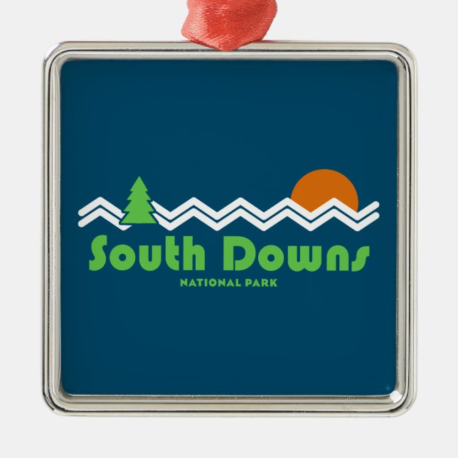 South Downs National Park Retro Metal Ornament (Front)