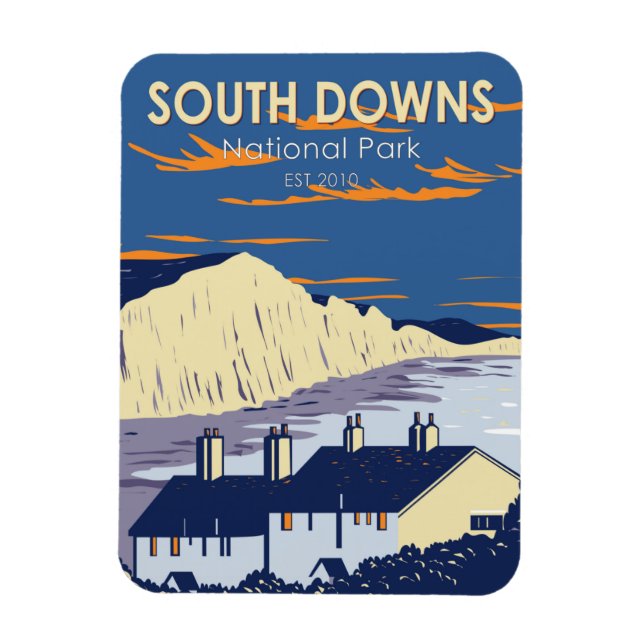 South Downs National Park Seven Sisters England Magnet (Vertical)