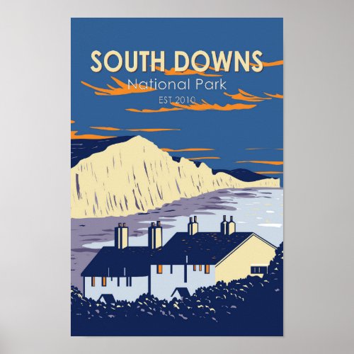 South Downs National Park Seven Sisters England Poster