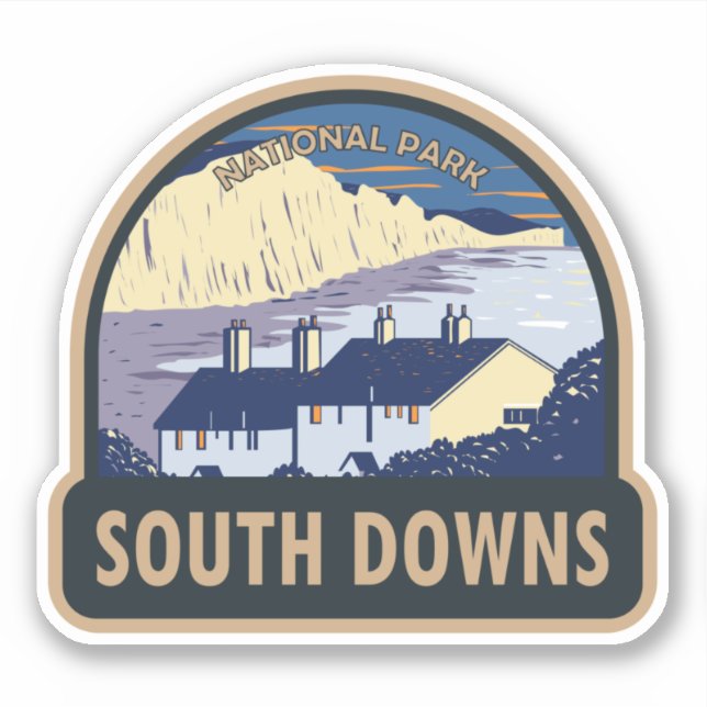South Downs National Park Seven Sisters England Sticker (Front)