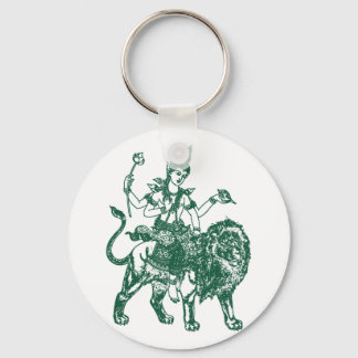 SOUTH EAST ASIAN SITTING BUDDHA ON LION KEYCHAIN