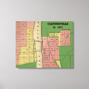 South Elgin Illinois Clintonville Map Art 1871 Canvas Print