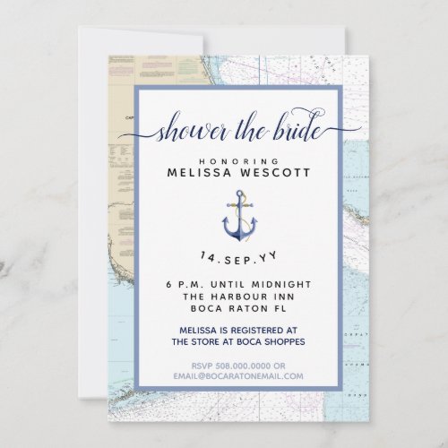 South Florida Authentic Nautical Bridal Shower Invitation