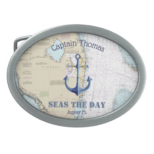 South Florida Nautical Captain Boat Name Home Port Belt Buckle