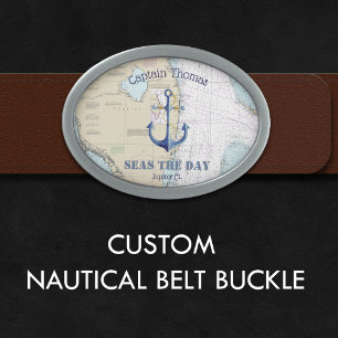 South Florida Nautical Captain Boat Name Home Port Belt Buckle