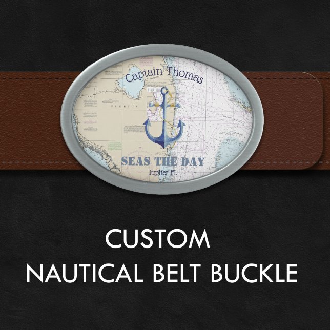 South Florida Nautical Captain Boat Name Home Port Belt Buckle (South Florida Nautical Captain Boat Name Home Port Belt Buckle)