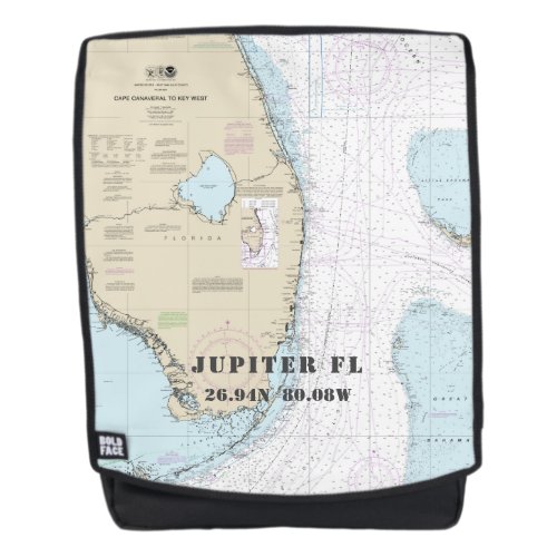 South Florida Nautical Latitude Longitude Boating Backpack