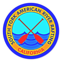 South Fork American River Rafting California Classic Round Sticker