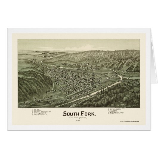 South Fork, PA Panoramic Map - 1900 Cards (Front Horizontal)