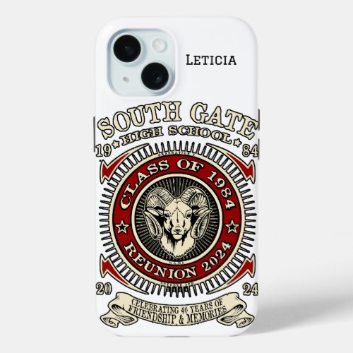 South Gate High School Rams iPhone Case with Name