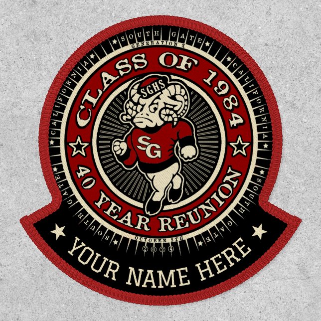 South Gate High School Ramsey Iron-On Patch - Name (Front)