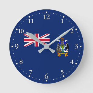 South Georgia and the South Sandwich Islands Flag Round Clock