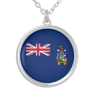 South Georgia and the South Sandwich Islands Flag Silver Plated Necklace