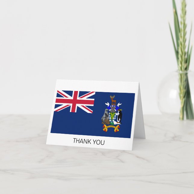 South Georgia and the South Sandwich Islands Flag Thank You Card (Front)