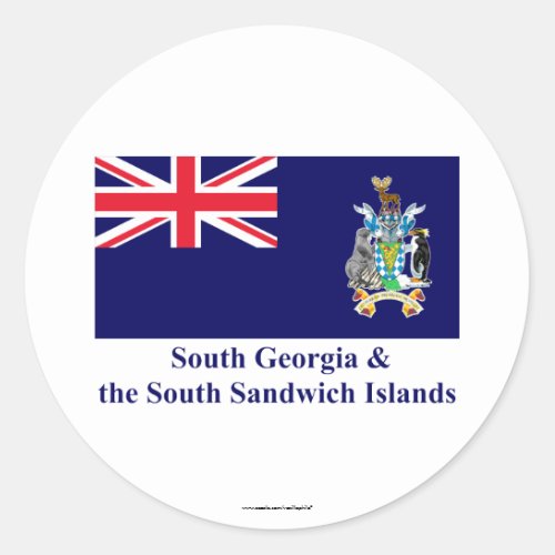South Georgia  the South Sandwich Islands Flag Classic Round Sticker