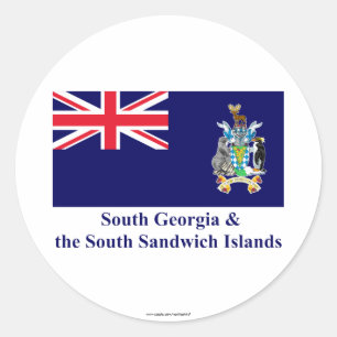 South Georgia & the South Sandwich Islands Flag Classic Round Sticker