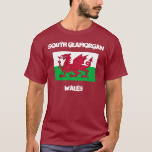 South Glamorgan, Wales with Welsh flag T-Shirt