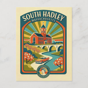 South Hadley, Massachusetts Retro 1950s Postcard