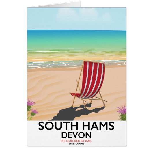 South Hams Devon beach poster Cards (Front)