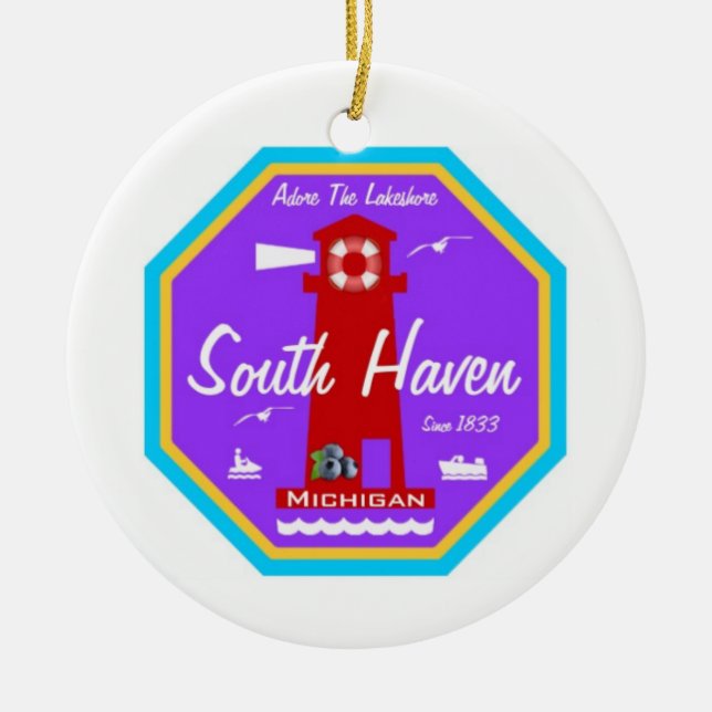 South Haven Ceramic Ornament (Front)