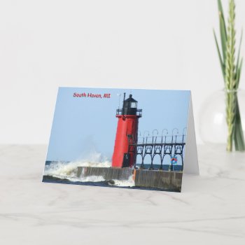 South Haven Lighthouse Card by lighthouseenthusiast at Zazzle