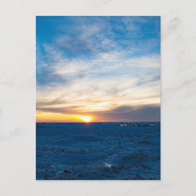 South Haven Lighthouse Frozen Lake Michigan Postcard (Front)